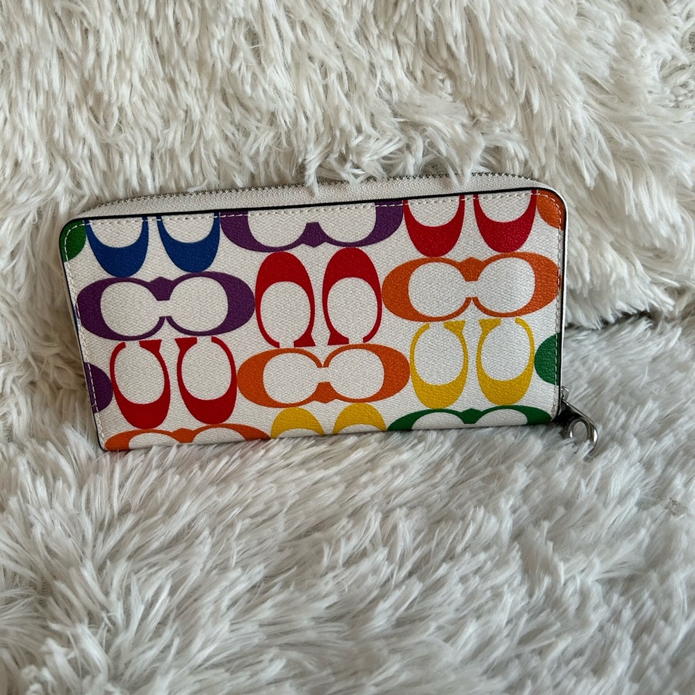 Coach Colorful Signature Pattern Wallet - Picture 2 of 8
